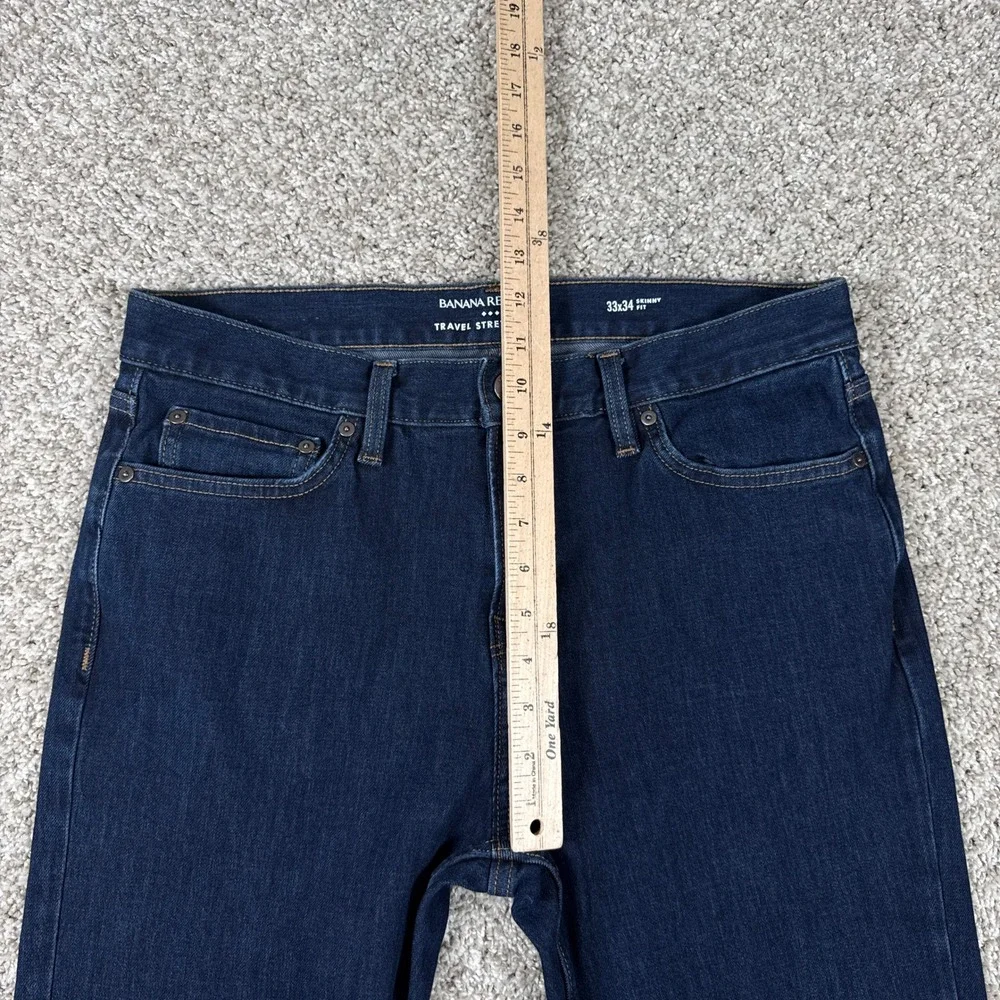 Banana Republic Jeans Mens 33x34 Dark‎ Indigo Skinny Fit Denim Travel Stretch